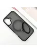 TPU+PC чехол Metal Buttons with MagSafe Colorful HQ Ring для Apple iPhone 16 (6.1") Black