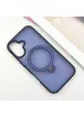 TPU+PC чехол Metal Buttons with MagSafe Colorful HQ Ring для Apple iPhone 16 (6.1") Dark Blue