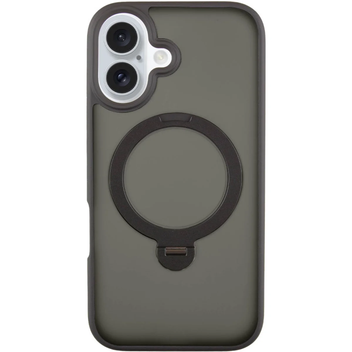 TPU+PC чехол Metal Buttons with MagSafe Colorful HQ Ring для Apple iPhone 16 (6.1") Black