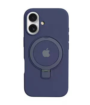 Чехол Silicone Case Full Protective with Ring для Apple iPhone 16 (6.1") Dark Blue