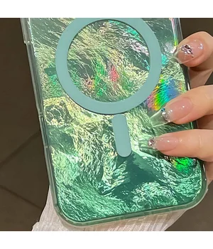 Чехол TPU Shiny Mountain (MagFit) для Apple iPhone 16 (6.1") Green