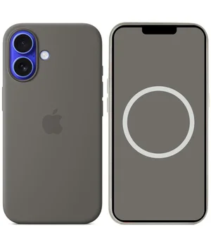 Чехол Silicone case (AAA) full with Magsafe and Animation для Apple iPhone 16 (6.1") Stone Grey