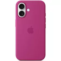 Чохол Silicone case (AAA) with Magsafe and Animation (button) для Apple iPhone 16 (6.1") Fuchsia