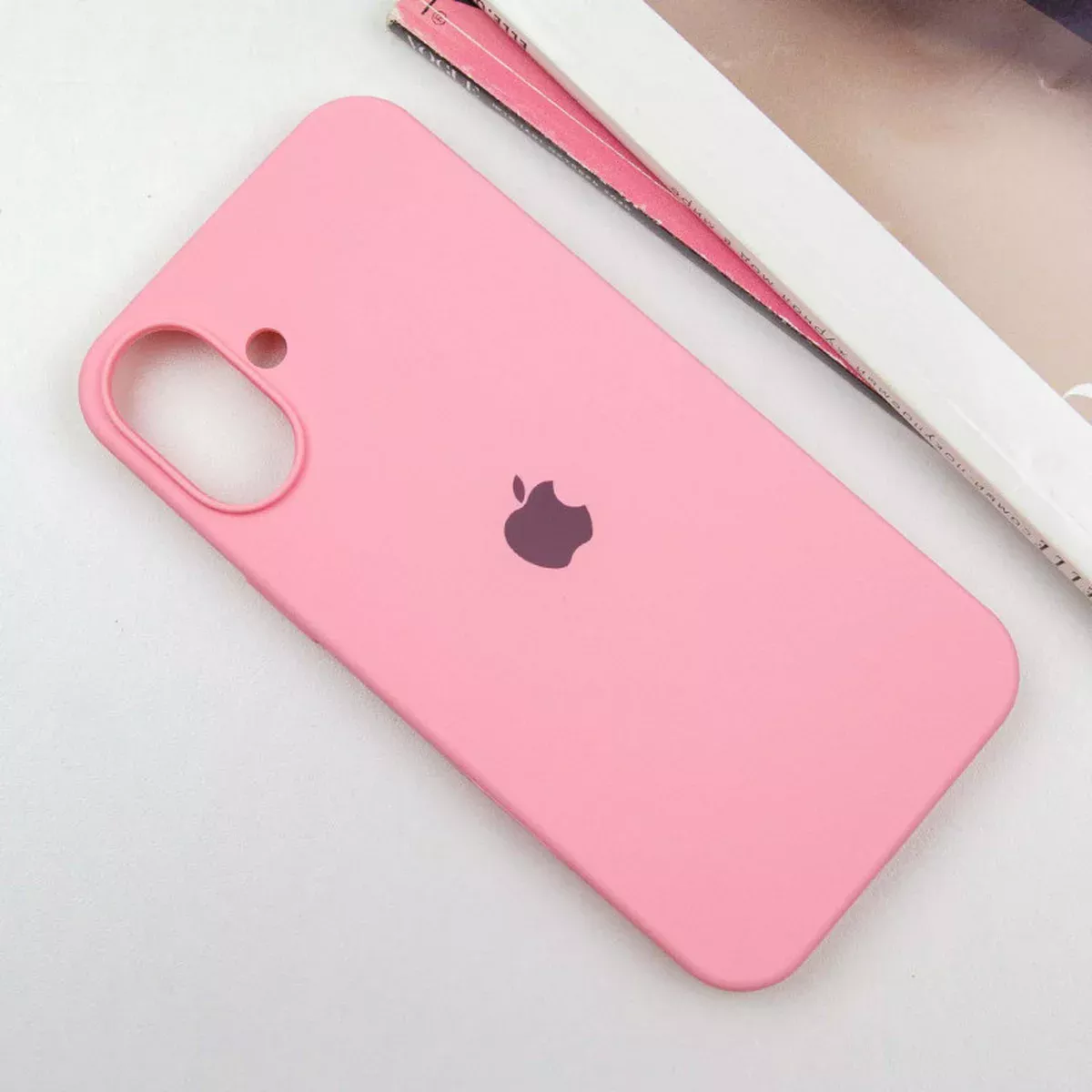 Чехол Silicone Case Full Protective (AA) для Apple iPhone 16 (6.1") Розовый / Light pink