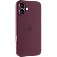 Чехол Silicone Case Full Camera Protective (AA) для Apple iPhone 16 (6.1") Бордовый / Plum