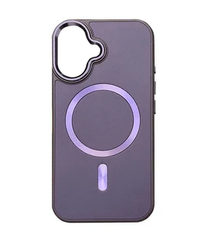 Кожаный чехол SnapCase with MagSafe для Apple iPhone 16 (6.1") Dark Purple