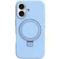 Чехол Silicone Case Full Protective NO LOGO with Ring для Apple iPhone 16 (6.1") Blue