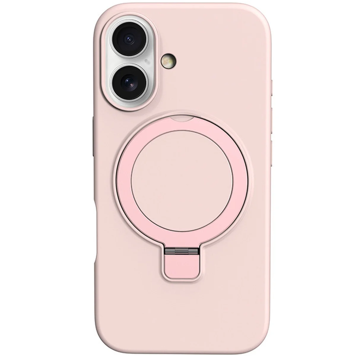 Чохол Silicone Case Full Protective NO LOGO with Ring для Apple iPhone 16 (6.1") Pink