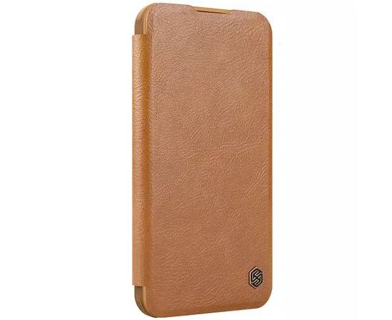 Кожаный чехол-книжка Nillkin Qin Prop для Apple iPhone 16 (6.1") Brown