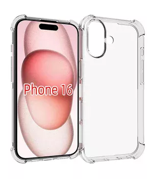 TPU чехол GETMAN Ease logo усиленные углы для Apple iPhone 16 (6.1") Бесцветный (прозрачный)