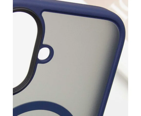 TPU+PC чохол Metal Buttons with MagSafe для Apple iPhone 16 (6.1") Синій