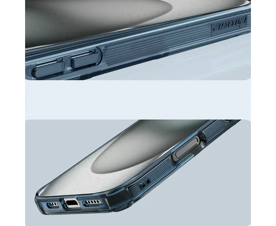 TPU чехол Nillkin Nature Pro Magnetic для Apple iPhone 16 (6.1") Синий (прозрачный)