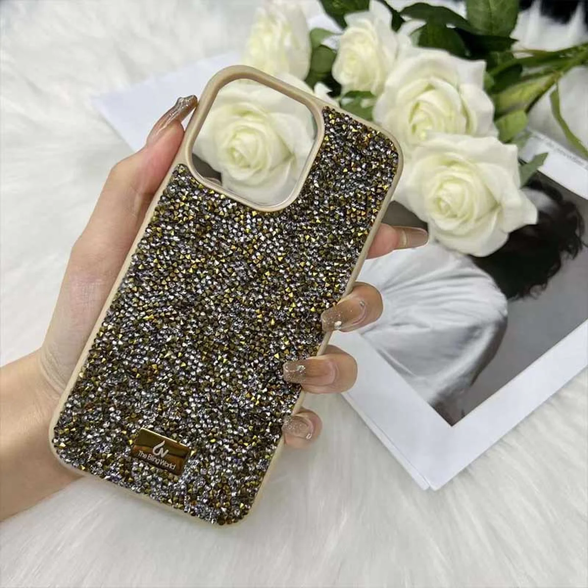 TPU чехол Bling World Rock Diamond для Apple iPhone 16 (6.1") Золотой