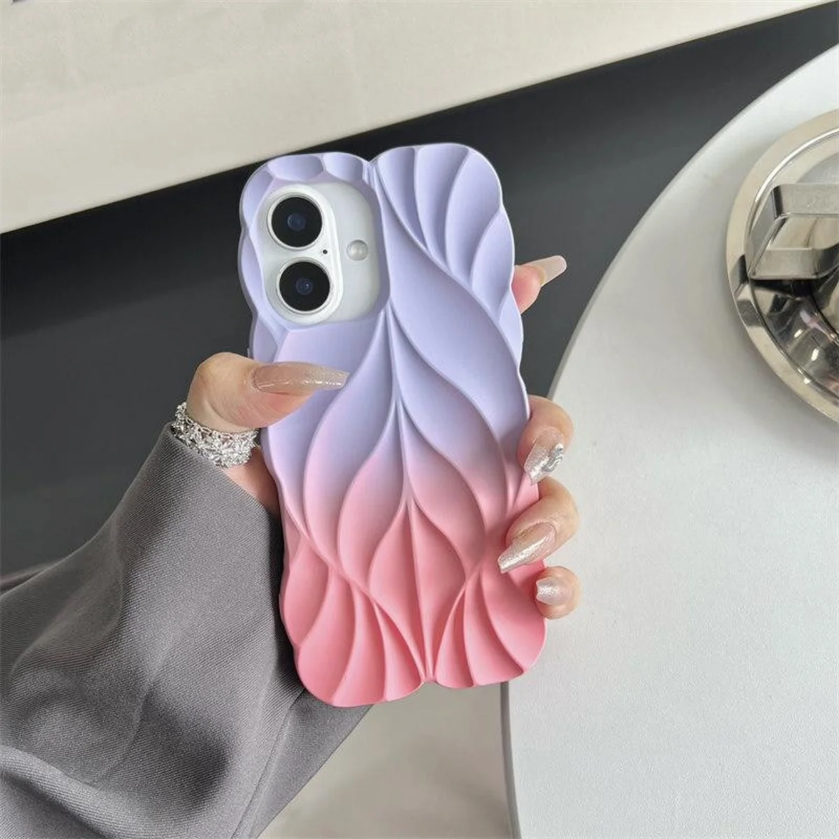 TPU чехол Leaf для Apple iPhone 16 (6.1") Lilac / Pink