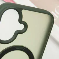 TPU+PC чохол Metal Buttons with MagSafe Colorful HQ Ring для Apple iPhone 16 (6.1") Green