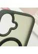 TPU+PC чохол Metal Buttons with MagSafe Colorful HQ Ring для Apple iPhone 16 (6.1") Green