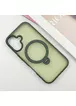 TPU+PC чохол Metal Buttons with MagSafe Colorful HQ Ring для Apple iPhone 16 (6.1") Green