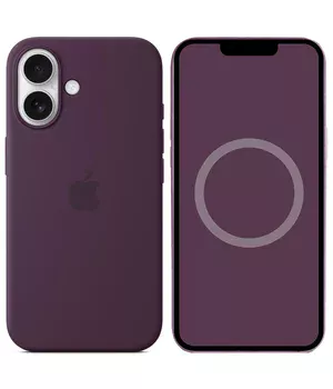 Чохол Silicone case (AAA) full with Magsafe and Animation для Apple iPhone 16 (6.1") Plum