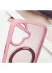 TPU+PC чохол Metal Buttons with MagSafe Colorful HQ Ring для Apple iPhone 16 (6.1") Pink