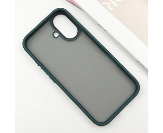 TPU+PC чохол Metal Buttons для Apple iPhone 16 (6.1") Зелений