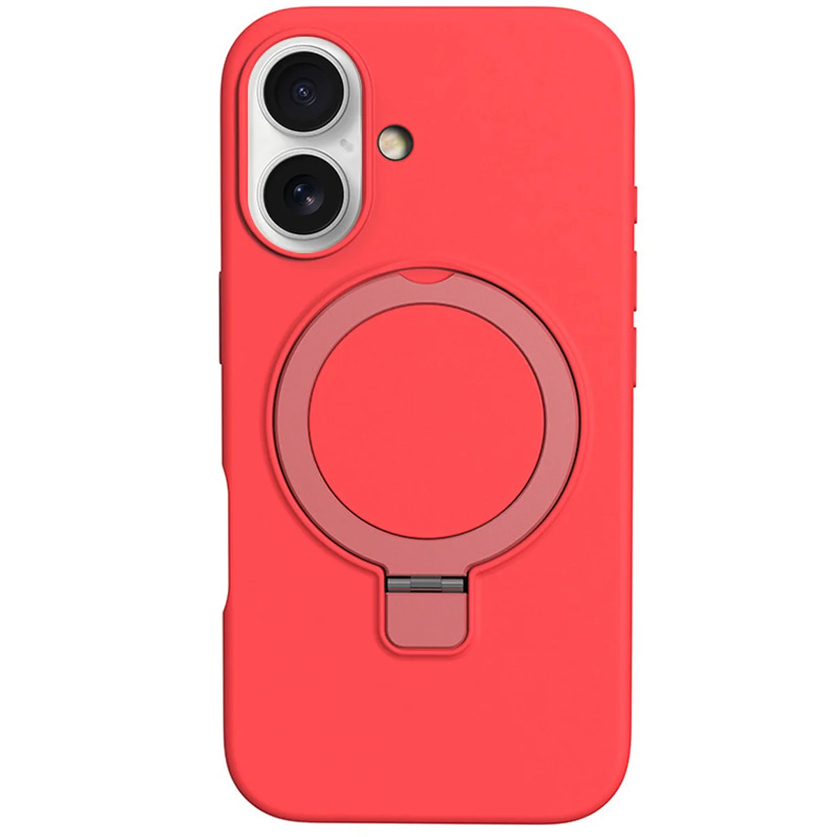 Чехол Silicone Case Full Protective NO LOGO with Ring для Apple iPhone 16 (6.1") Red