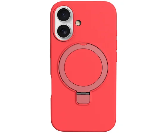 Чехол Silicone Case Full Protective NO LOGO with Ring для Apple iPhone 16 (6.1") Red