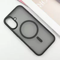 TPU+PC чехол Metal Buttons with MagSafe для Apple iPhone 16 (6.1") Черный