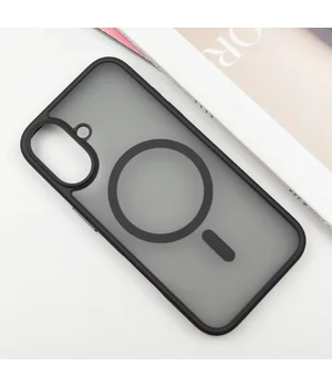 TPU+PC чохол Metal Buttons with MagSafe для Apple iPhone 16 (6.1") Чорний