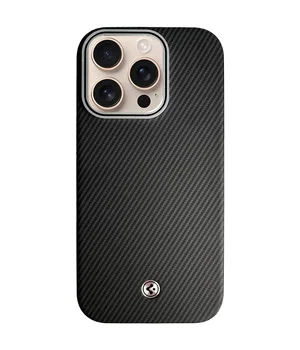 Чохол PC+Leather SGP with MagSafe для Apple iPhone 16 (6.1") Carbon