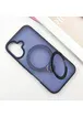 TPU+PC чехол Metal Buttons with MagSafe Colorful HQ Ring для Apple iPhone 16 (6.1") Dark Blue