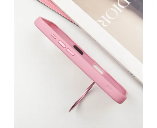 TPU+PC чохол Metal Buttons with MagSafe Colorful HQ Ring для Apple iPhone 16 (6.1") Pink