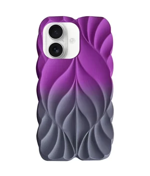 TPU чехол Leaf для Apple iPhone 16 (6.1") Violet / Grey