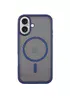 TPU+PC чохол Metal Buttons with MagSafe для Apple iPhone 16 (6.1") Синій