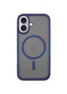 TPU+PC чохол Metal Buttons with MagSafe для Apple iPhone 16 (6.1") Синій