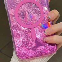Чехол TPU Shiny Mountain (MagFit) для Apple iPhone 16 (6.1") Pink