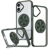 TPU+PC чехол Metal Ring with MagSafe для Apple iPhone 16 (6.1") Зеленый