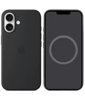 Чохол Silicone case (AAA) full with Magsafe and Animation для Apple iPhone 16 (6.1") Black