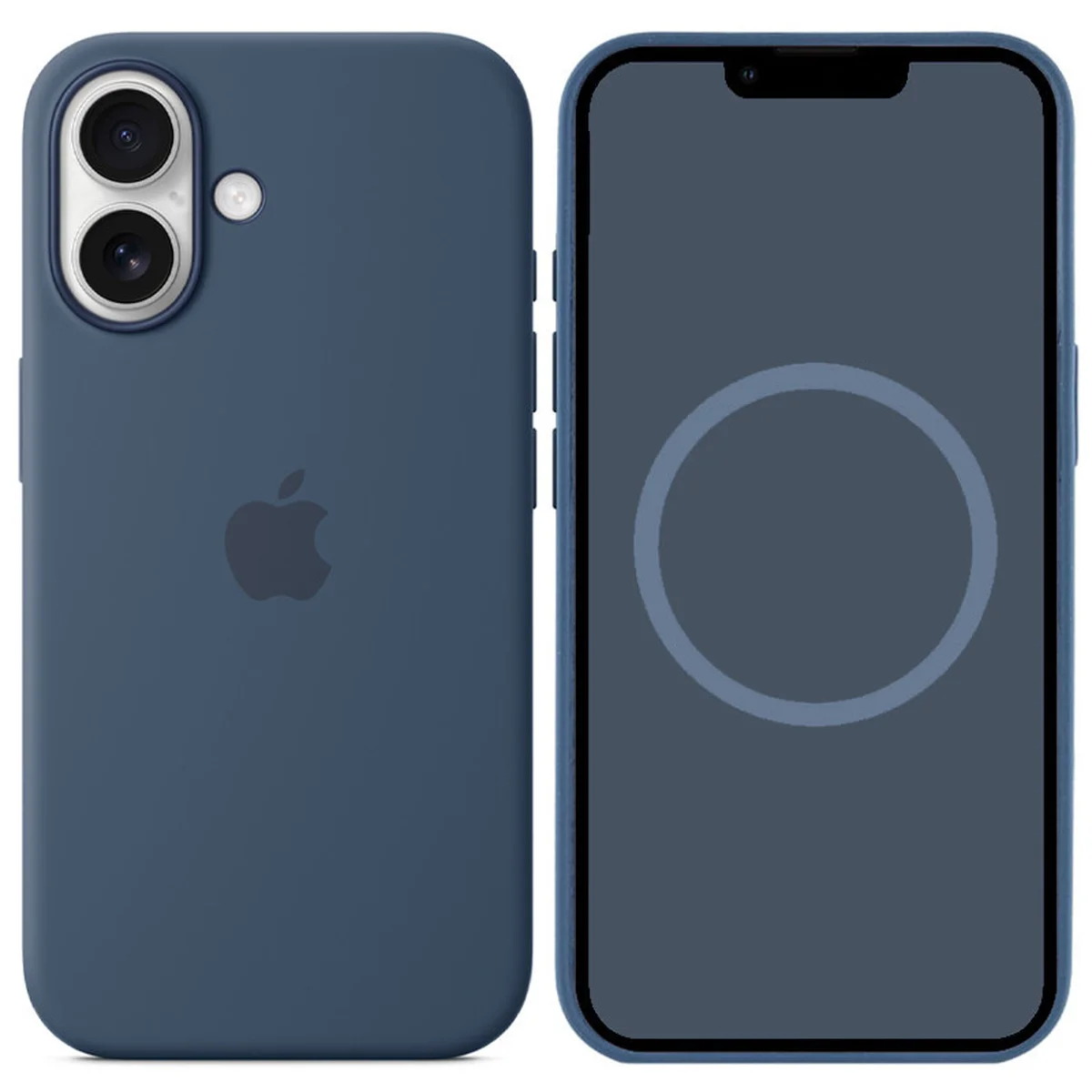 Чохол Silicone case (AAA) with Magsafe and Animation (button) для Apple iPhone 16 (6.1") Denim