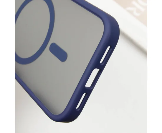 TPU+PC чохол Metal Buttons with MagSafe для Apple iPhone 16 (6.1") Синій