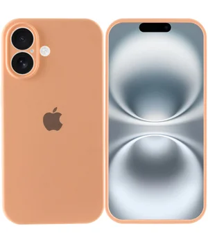 Чехол Silicone Case Full Camera Protective (AA) для Apple iPhone 16 (6.1") Оранжевый / Cantaloupe