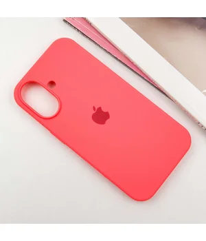 Чохол Silicone Case Full Protective (AA) для Apple iPhone 16 (6.1") Кавуновий / Watermelon red