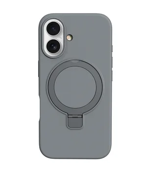 Чохол Silicone Case Full Protective NO LOGO with Ring для Apple iPhone 16 (6.1") Grey