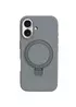 Чохол Silicone Case Full Protective NO LOGO with Ring для Apple iPhone 16 (6.1") Grey