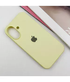 Чехол Silicone Case Full Protective (AA) для Apple iPhone 16 (6.1") Желтый / Mellow Yellow