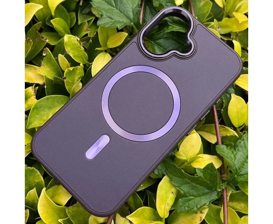Кожаный чехол SnapCase with MagSafe для Apple iPhone 16 (6.1") Dark Purple