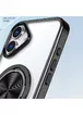 TPU+PC чохол Metal Ring with MagSafe для Apple iPhone 16 (6.1") Чорний