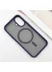 TPU+PC чохол Metal Buttons with MagSafe для Apple iPhone 16 (6.1") Синій
