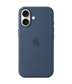 Чехол Silicone case (AAA) with Magsafe and Animation (button) для Apple iPhone 16 (6.1") Denim