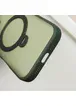 TPU+PC чохол Metal Buttons with MagSafe Colorful HQ Ring для Apple iPhone 16 (6.1") Green