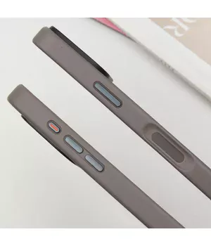 TPU+PC чохол Metal Buttons для Apple iPhone 16 (6.1") Сірий